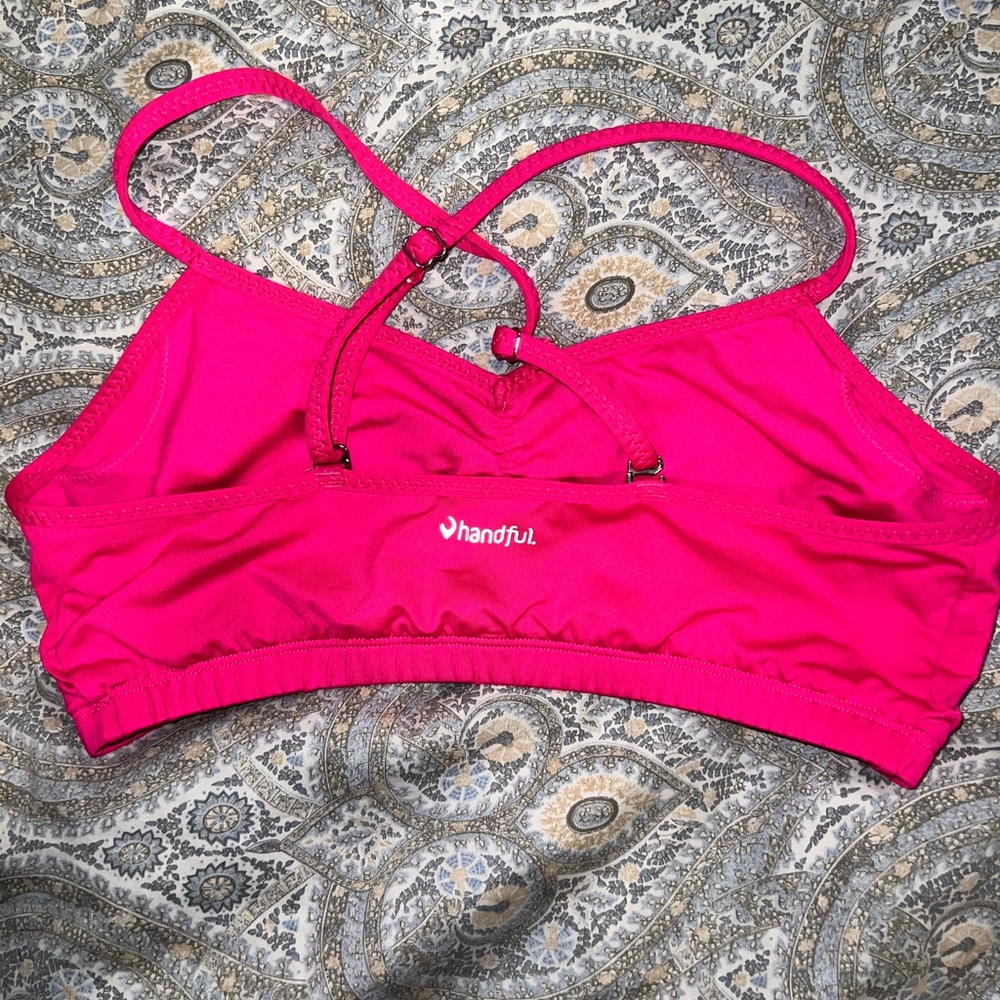 Handful sports bra in neon pink